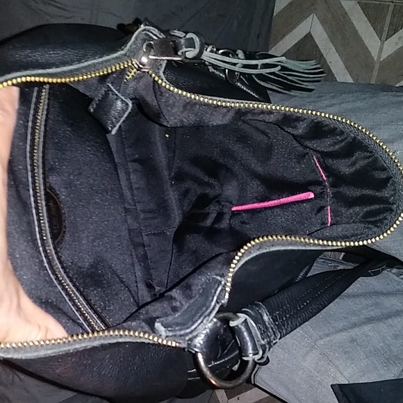 THE SAK COLLECTIVE black leather shoulder hobo style bag - Picture 9 of 11